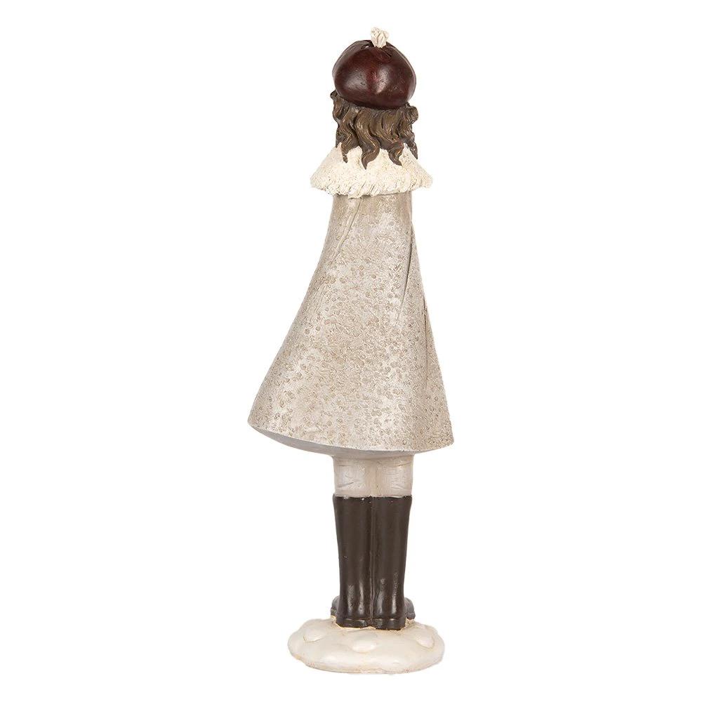 Decoration image girl 10x8x30 cm gray plastic by Clayre & Eef.