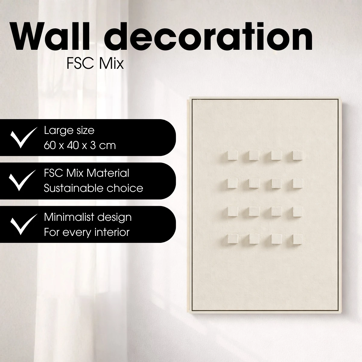 Wall decoration Off-white by Mica Decorations