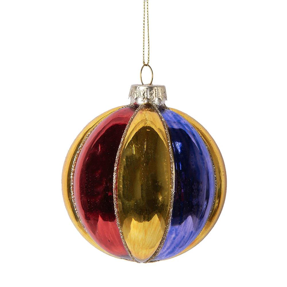 Christmas bauble Ø 8x8 cm multi -colored glass by Clayre & Eef.