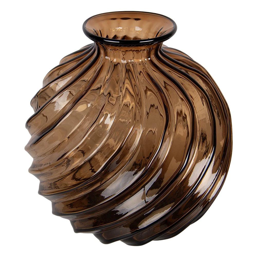 Vase Ø 24x25 cm Brown Glass by Clayre & Eef.