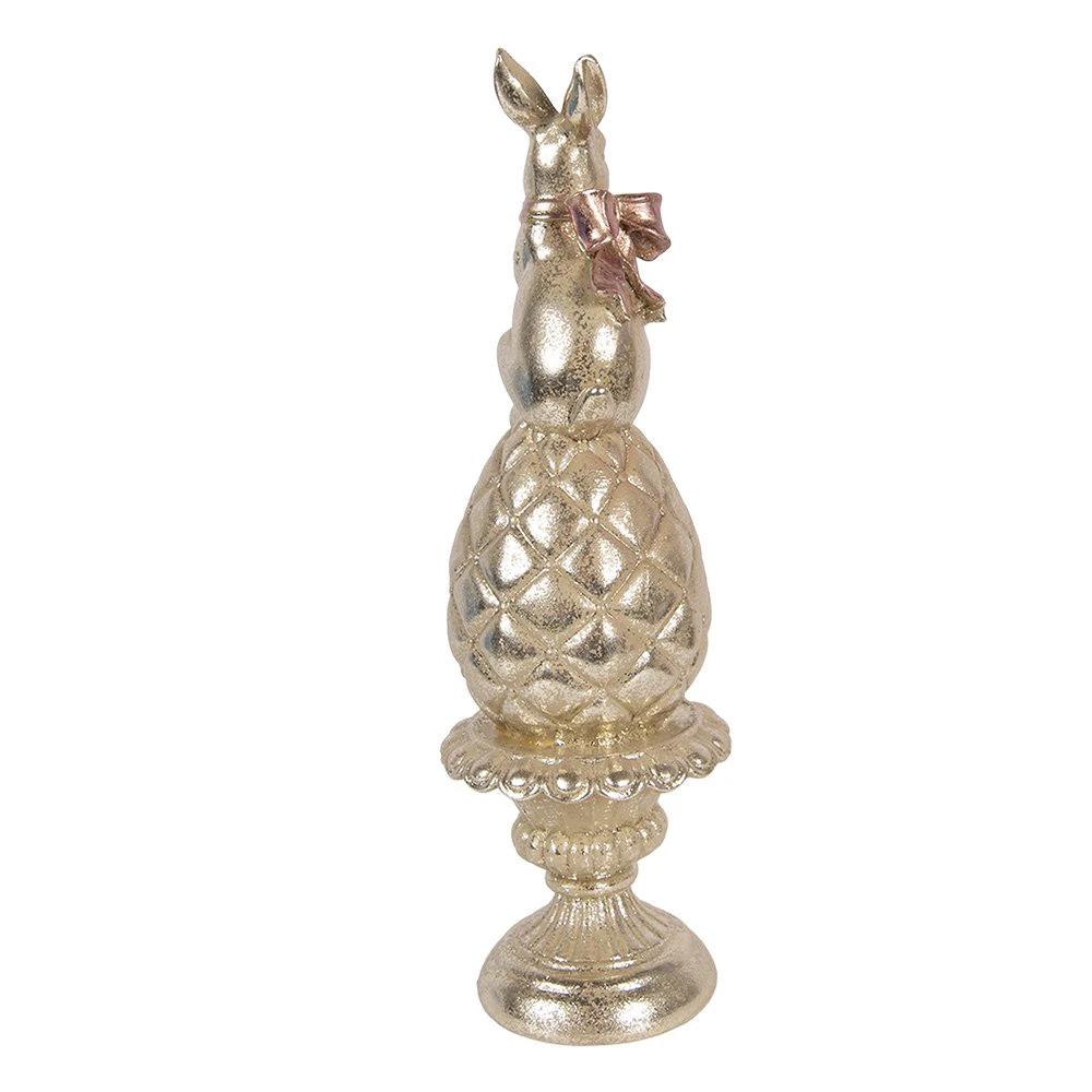 Decoration Statue Rabbit Ø 8x28 cm Gold-colored plastic by Clayre & Eef.