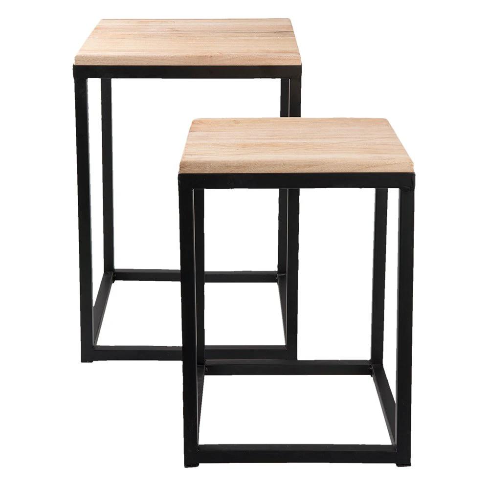 Side table (2) 36x36x52 cm / 31x31x42 cm by Clayre & Eef.