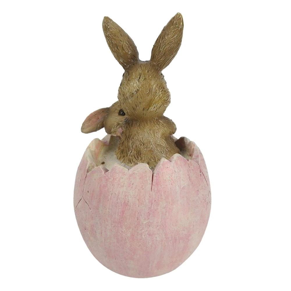 Bild: Kaninchen 10 cm braun-rosa, Kunststoff, Wohnaccessoires von Clayre & Eef.