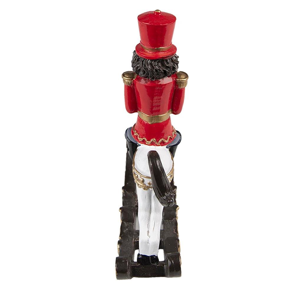 Decoration nutcracker on rocking horse 15x5x18 cm by Clayre & Eef.