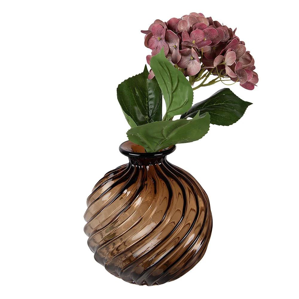Vase Ø 19x21 cm Brown Glass by Clayre & Eef.