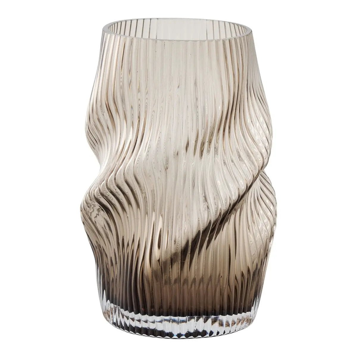 Vase, mouth blown glass, brown, ø17x25 cm by EMIRELLE