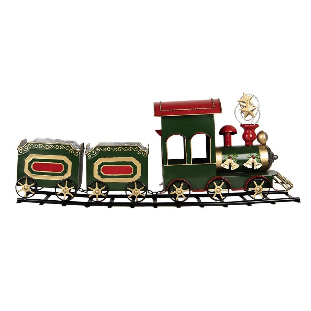 Christmas decoration image train 77x15x31 cm green metal by Clayre & Eef.