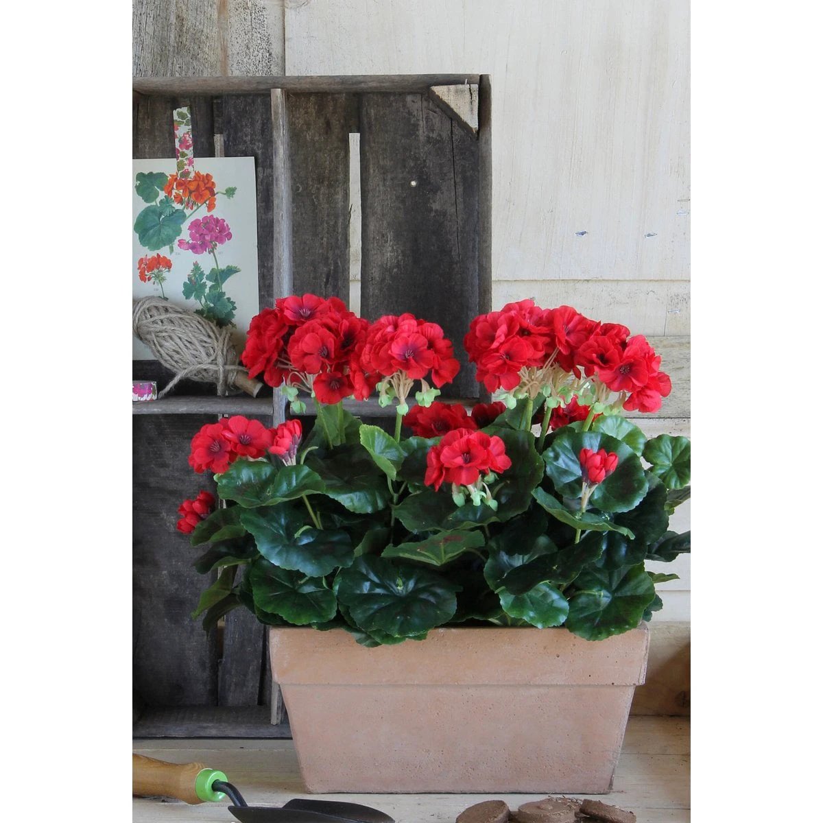 Artificial plant Geranium Red by Mica Decorations