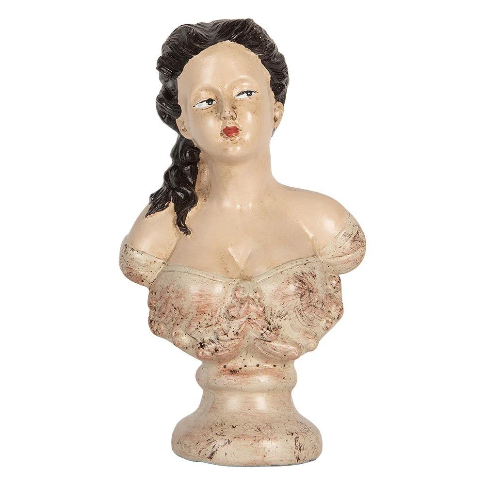 Decoration image woman 12x8x20 cm beige plastic by Clayre & Eef.
