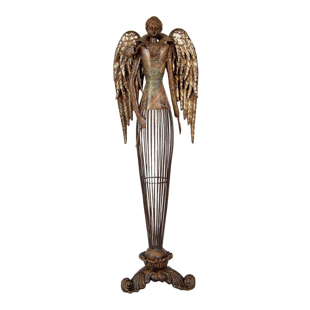 Decoration image angel 17x15x54 cm brown metal by Clayre & Eef.