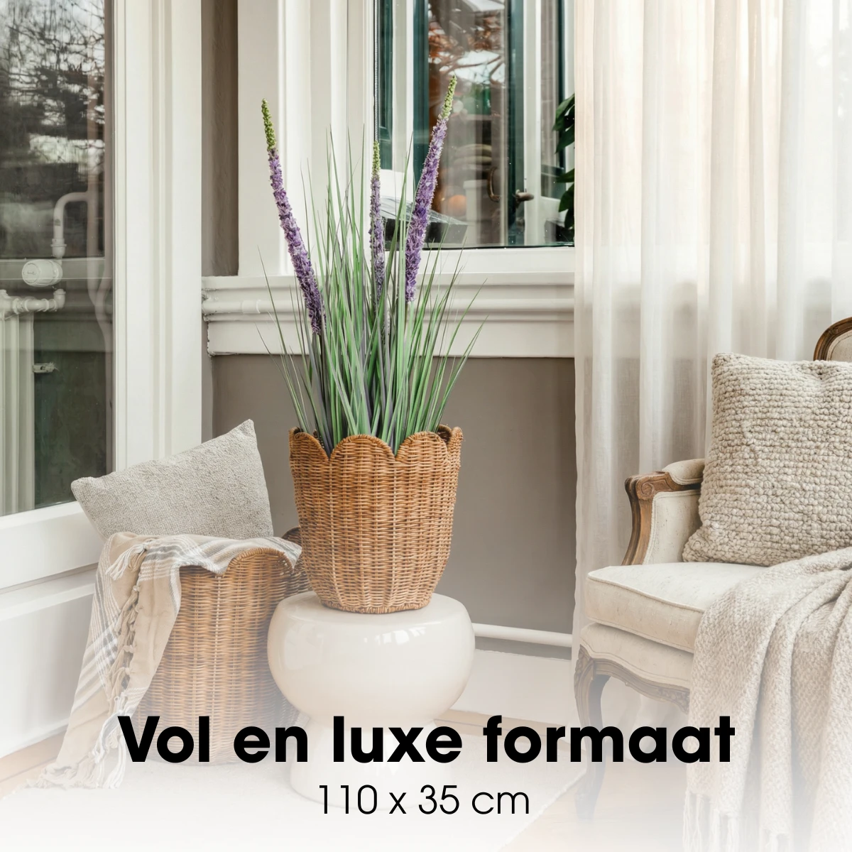 Artificial Plant Ornamental Grass Purple by Mica Decorations