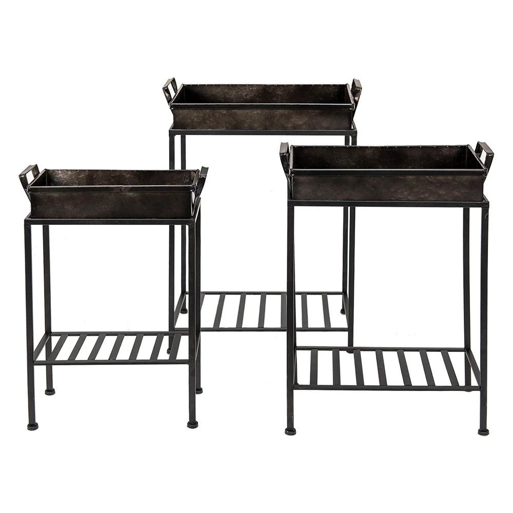 Planthouder staand (3) 47x25x69 / 42x40x63 / 36x16x56 cm by Clayre & Eef.