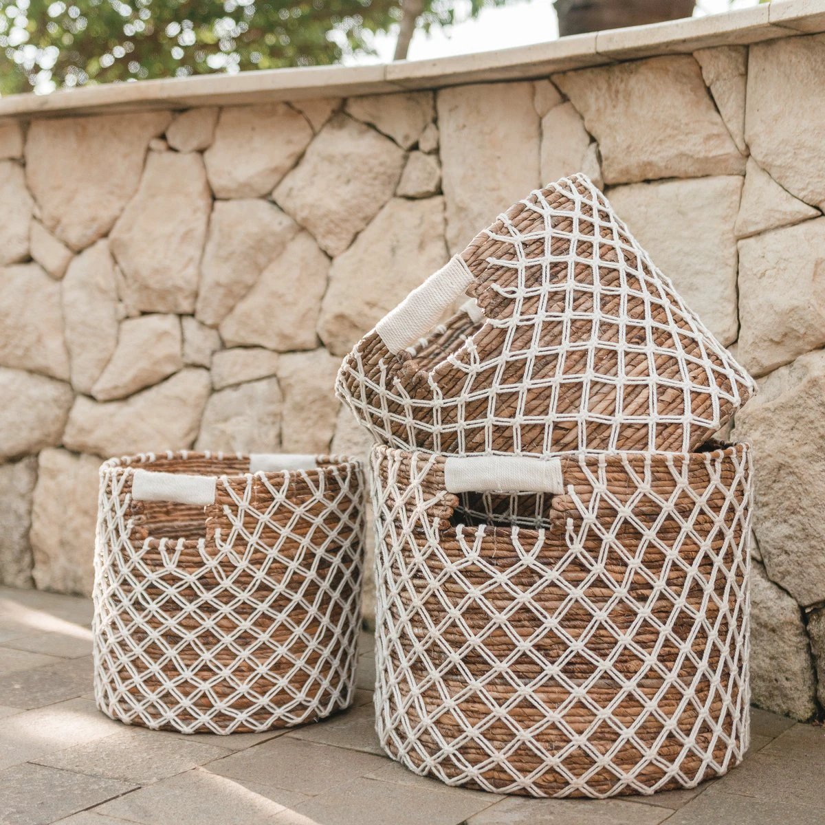 Storage Basket PURA | Plant Basket | Laundry Basket (white) made from Banana Fibre (3 sizes) by Soeji