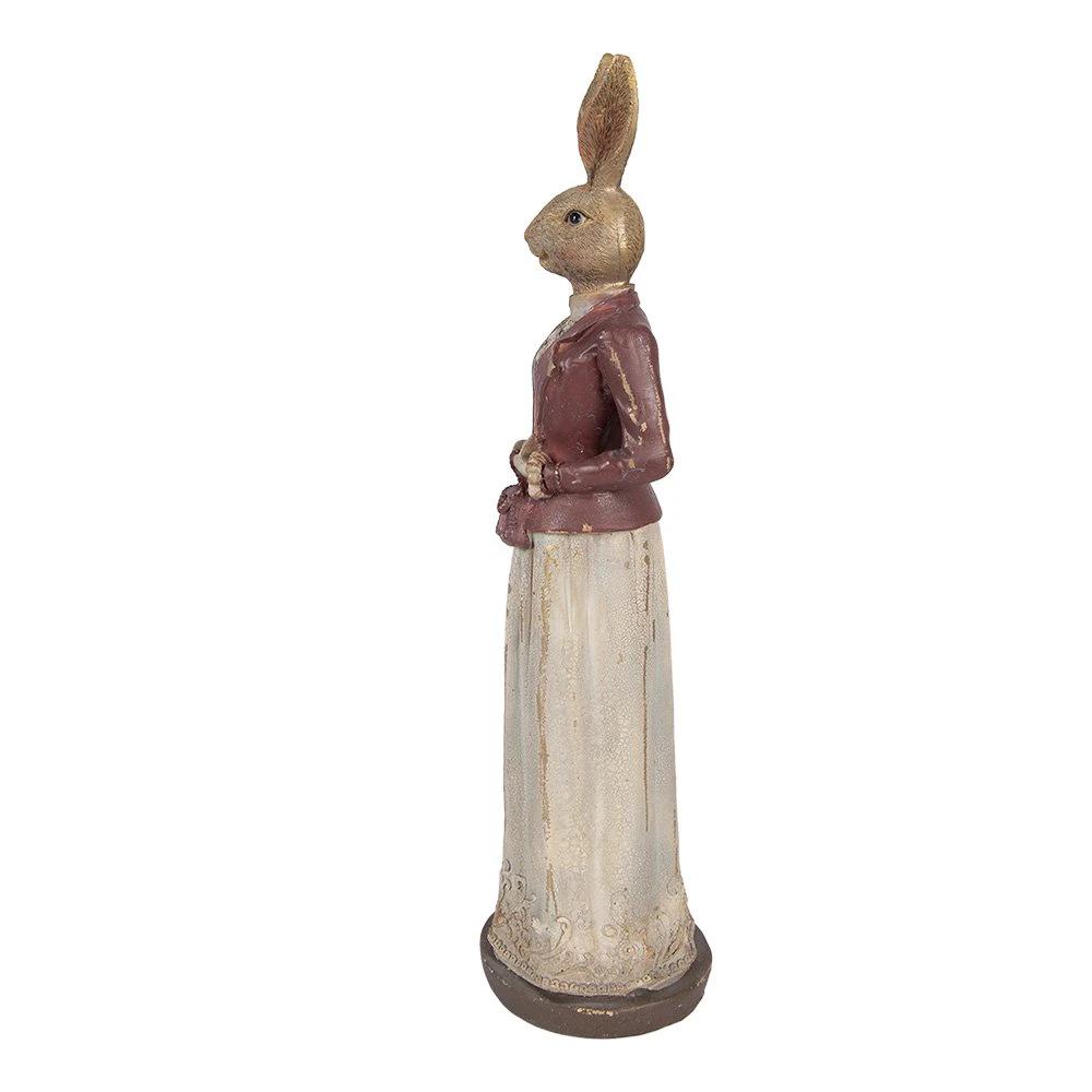 Decoration Statue Rabbit 9x9x35 cm Brown Plastic by Clayre & Eef.