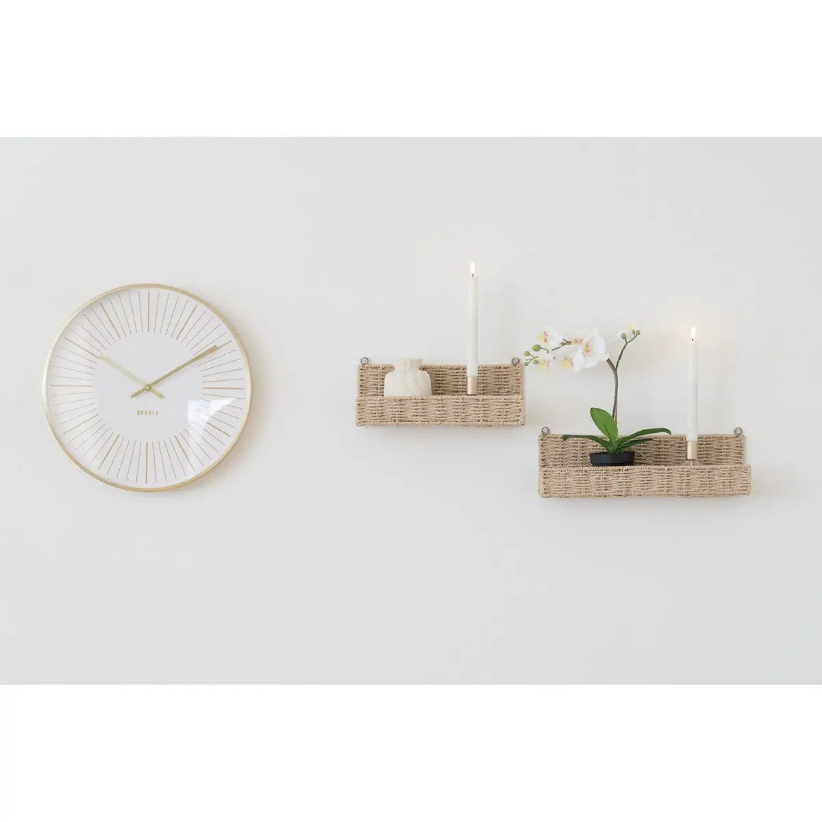 Takamaka Wall Clock - Gold, Aluminum/Glass, Ø40 cm by EMIRELLE