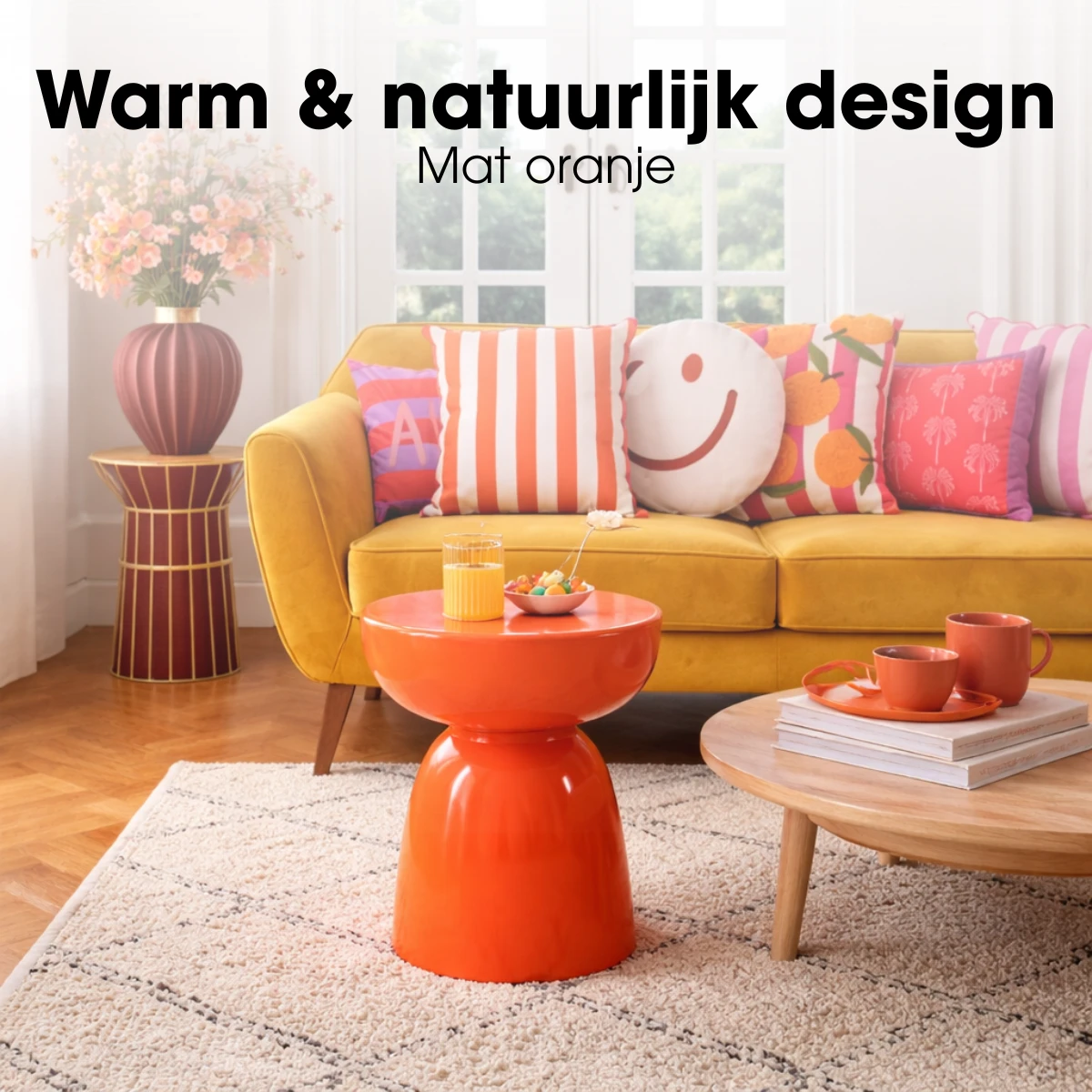 Elliott Orange side table by Mica Decorations