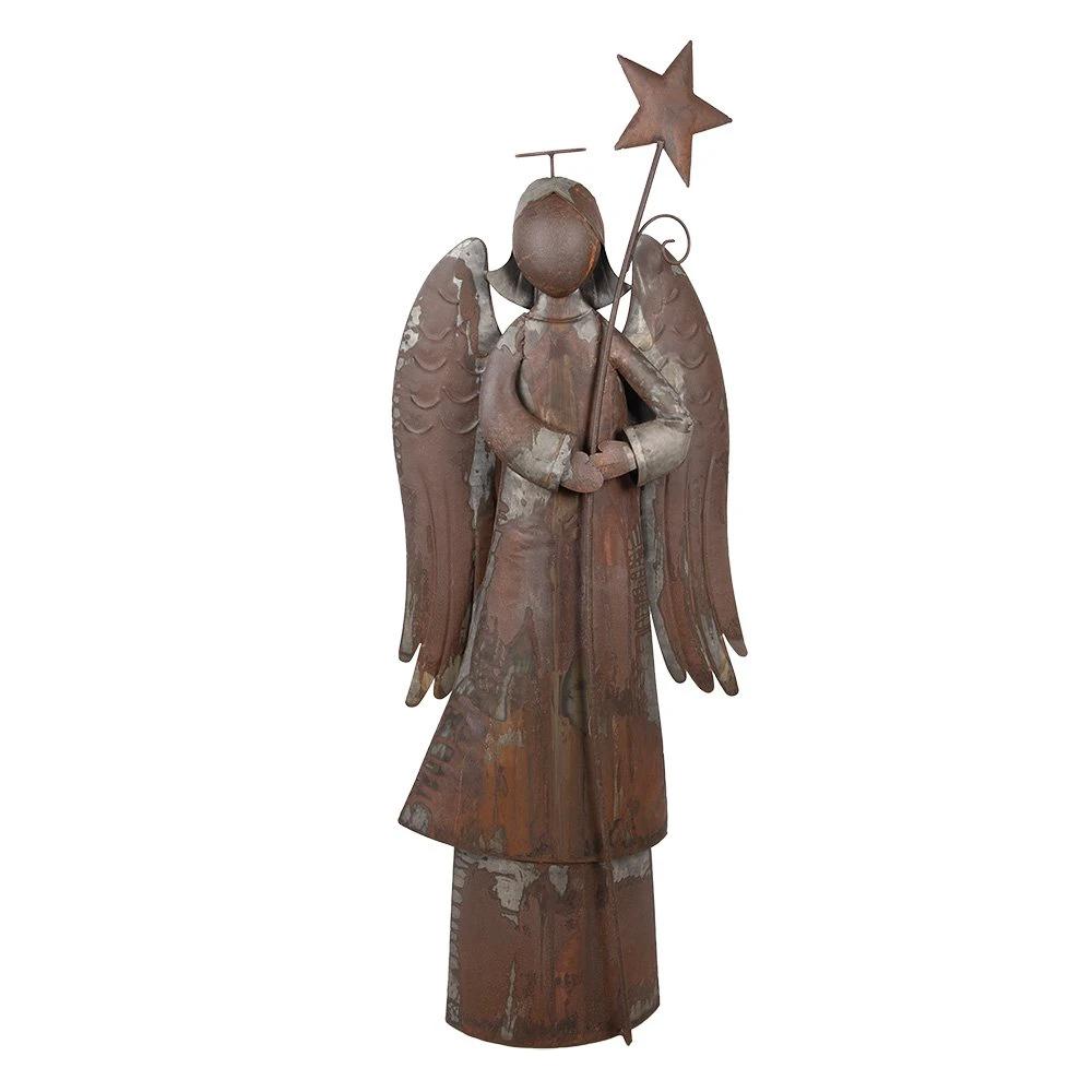Christmas decoration image angel 48x18x133 cm brown metal by Clayre & Eef.