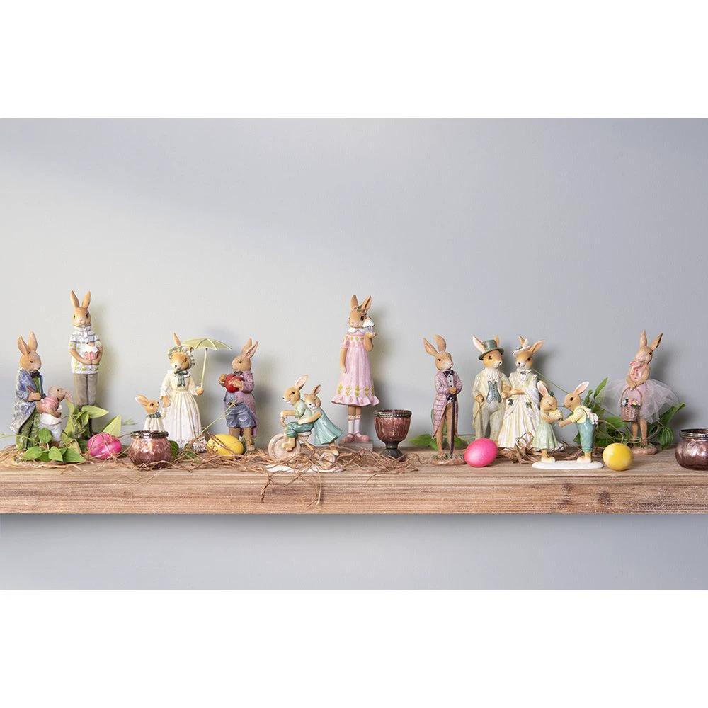 Beeld Konijn 21 cm Bruin Groen Polyester by Clayre & Eef.