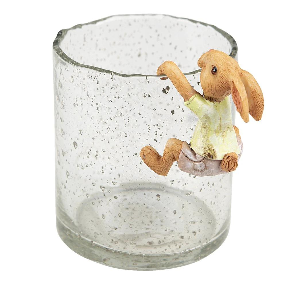 Rabbit statue 5x5x9 cm Brown Yellow Polyresin Home accessories by Clayre & Eef.