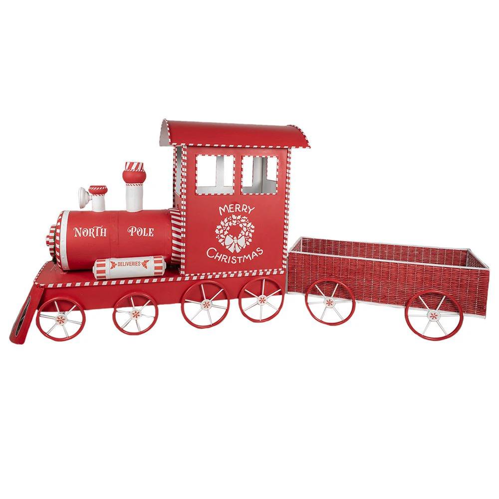 Christmas decoration train 310x65x136 cm red metal by Clayre & Eef.
