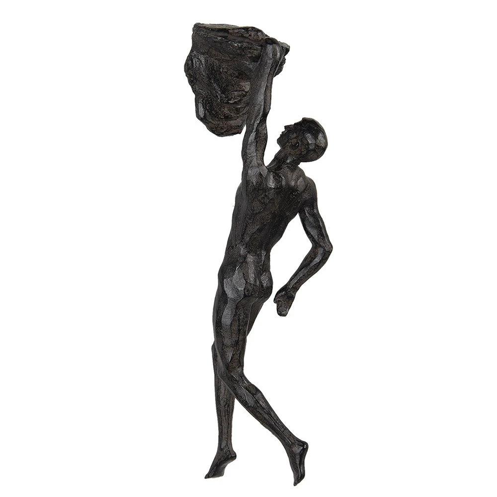 Image man 9x9x32 cm Brown plastic home accessories by Clayre & Eef.