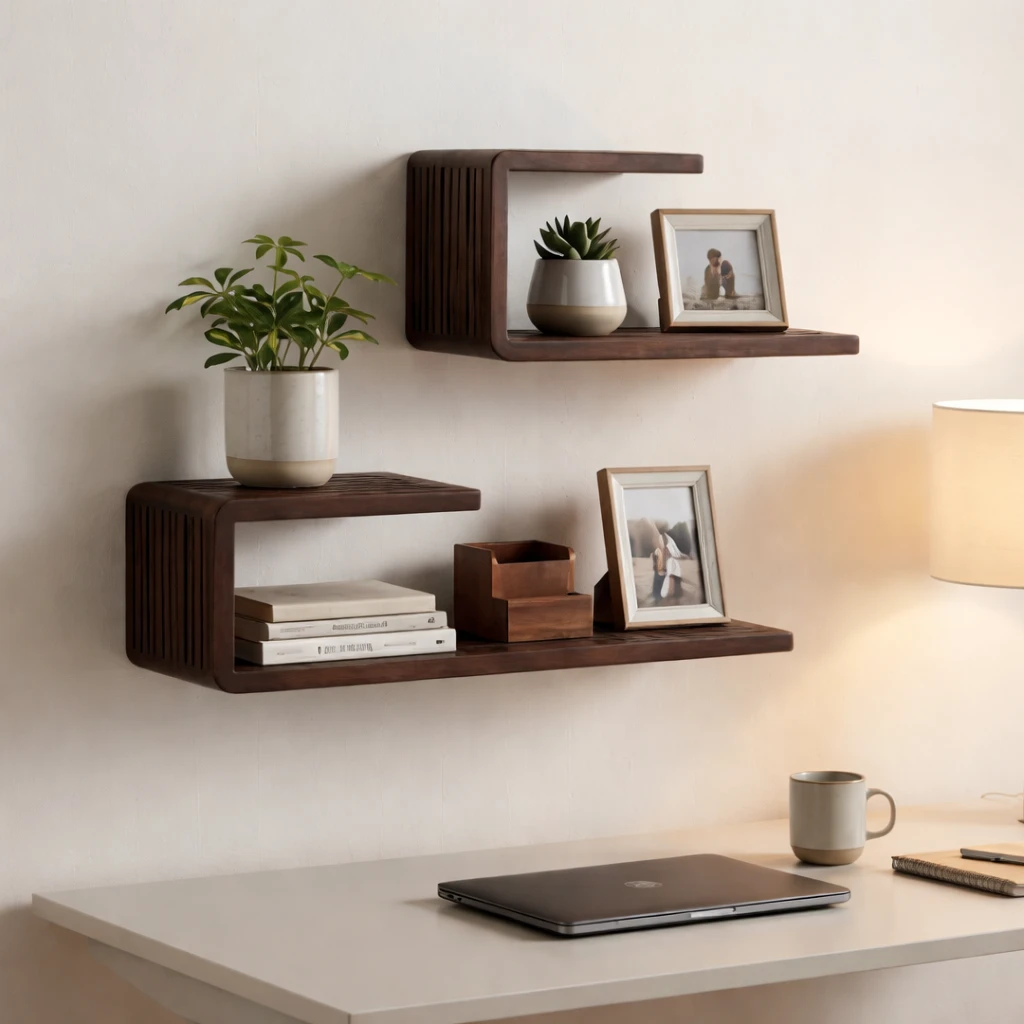 Wall shelf Dark brown by Mica Decorations