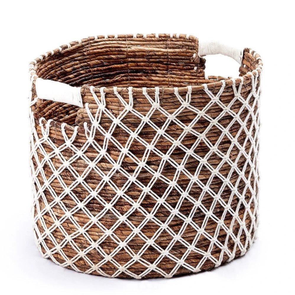 Storage Basket PURA | Plant Basket | Laundry Basket (white) made from Banana Fibre (3 sizes) by Soeji