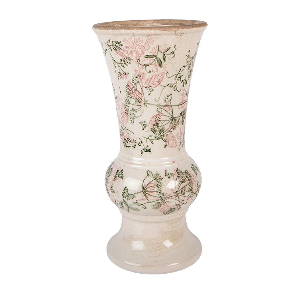 Vase Ø 13x26 cm beige Keramik von Clayre & Eef.