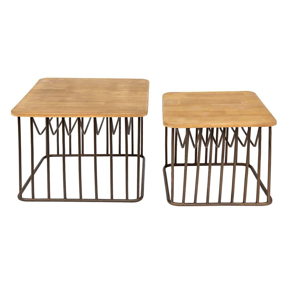 Beistelltisch (Set aus 2) 53x53x44 / 42x42x38 cm von Clayre & Eef.