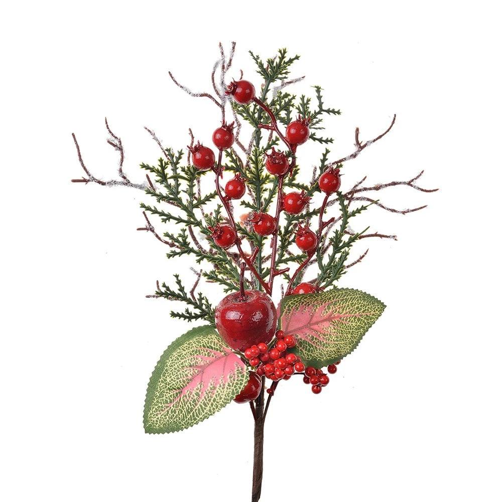 Decoration Branch 37 cm Red Green Plastic Christmas Decoration by Clayre & Eef.