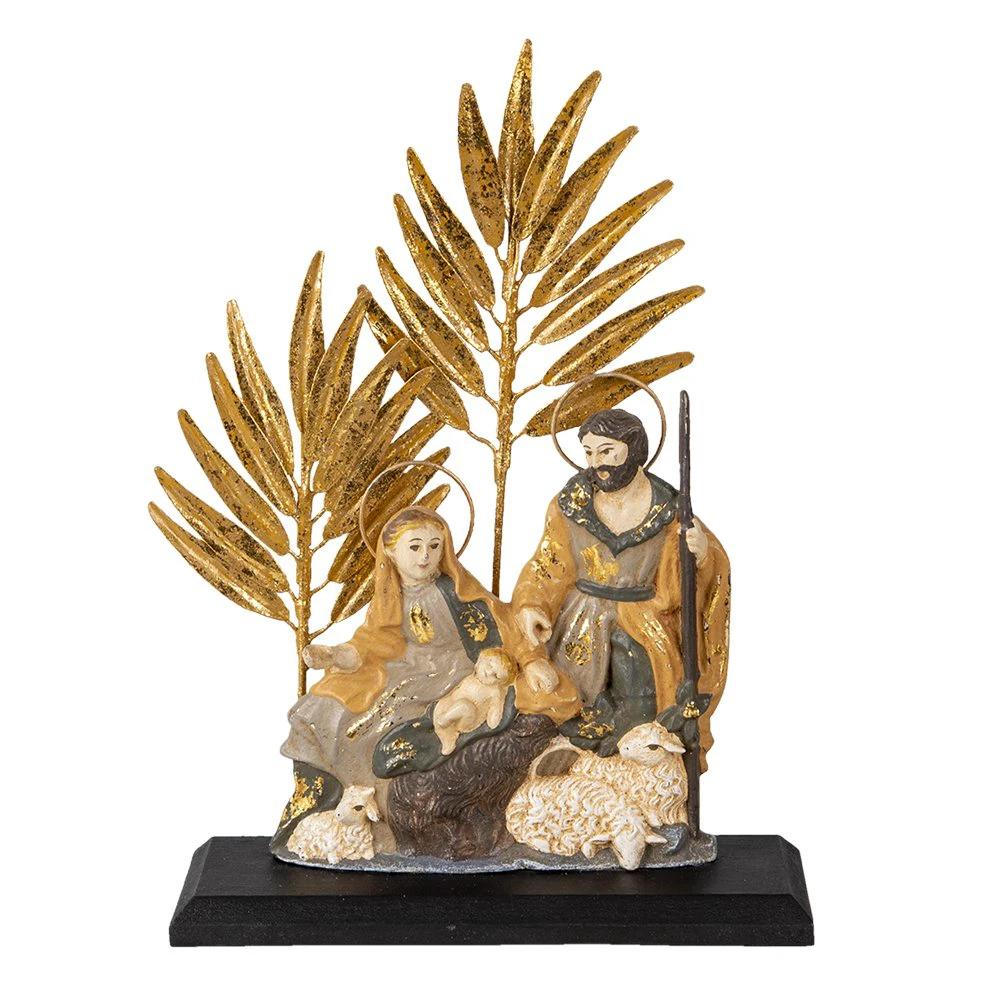 Image gold -colored gray, plastic and iron 19x6x24 cm by Clayre & Eef.
