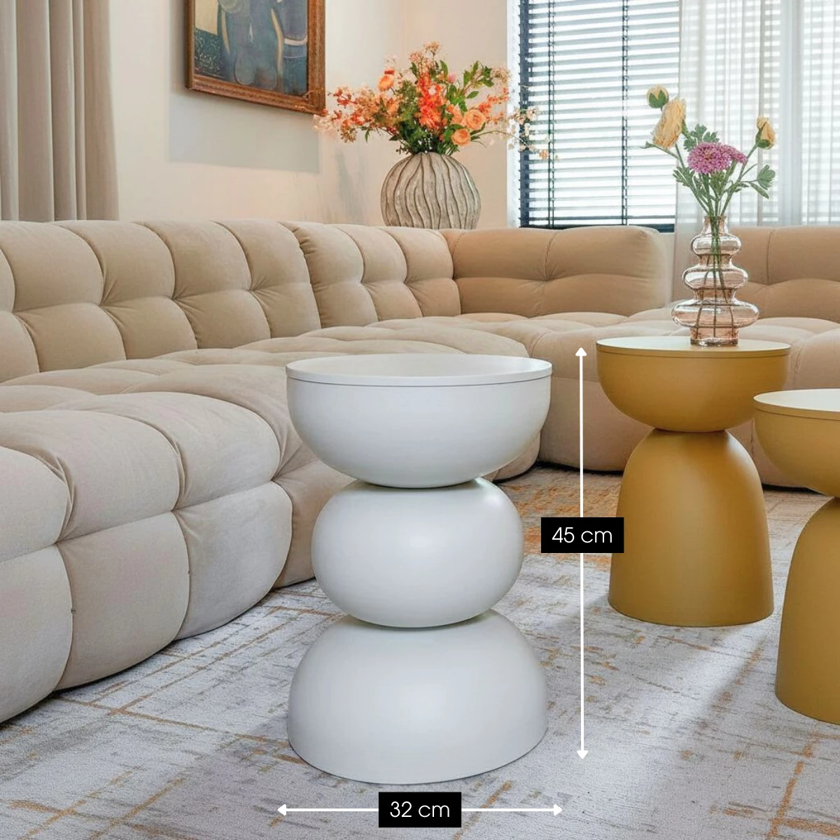 Side table Luna Off-white by Mica Decorations