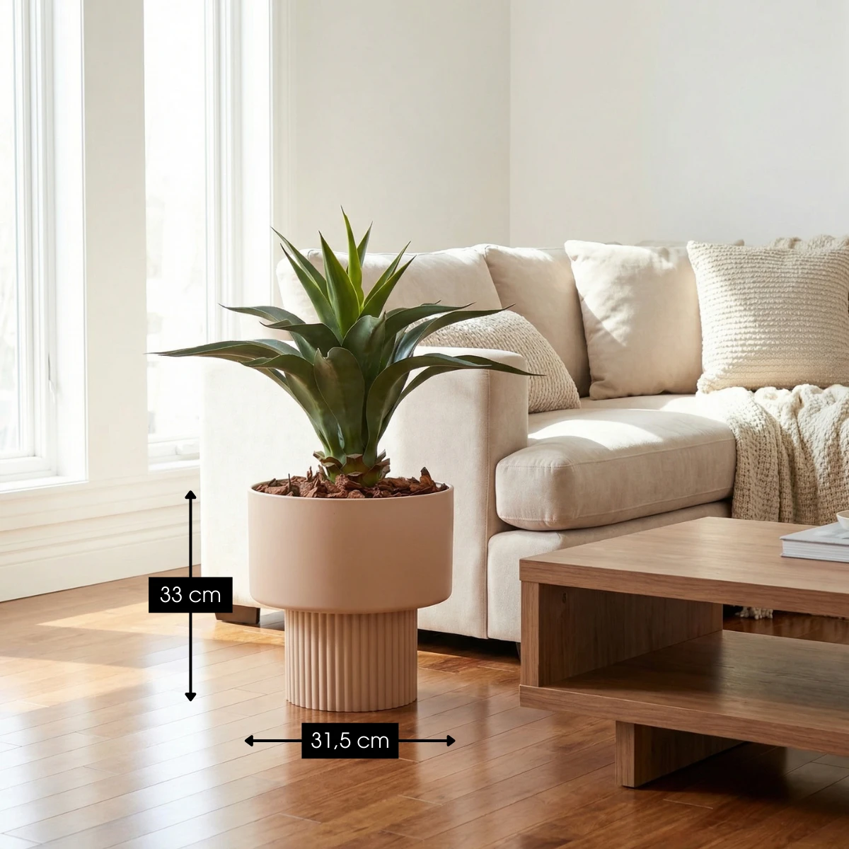 Flowerpot inside Lux Light brown by Mica Decorations