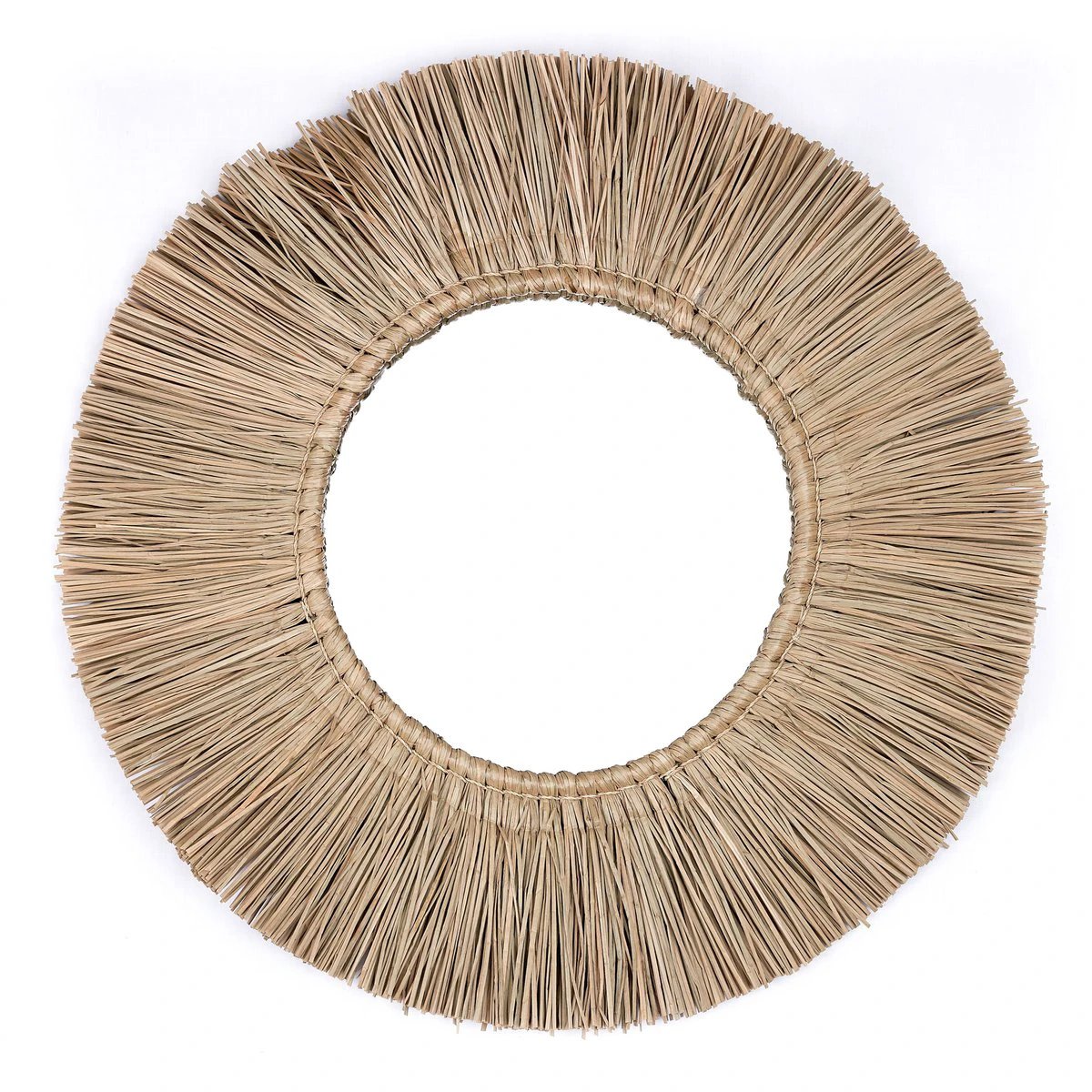 Wall Mirror from Seagrass Round with 60 cm Diameter RIMBA by Soeji