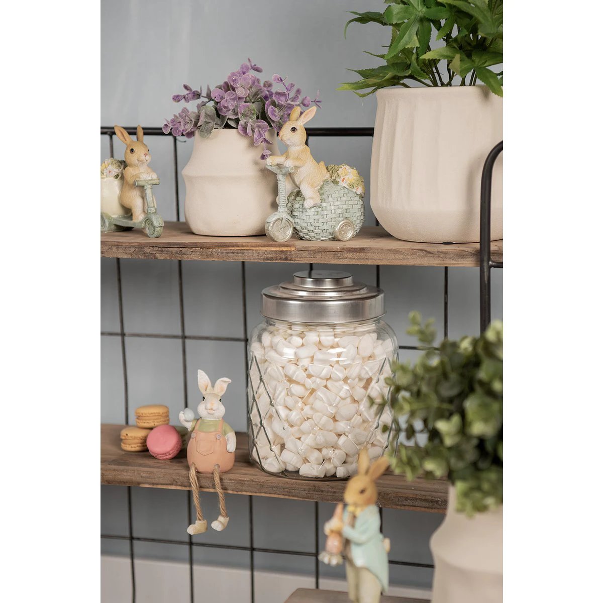 Decoration rabbit 6x6x10/16 cm by Clayre & Eef.