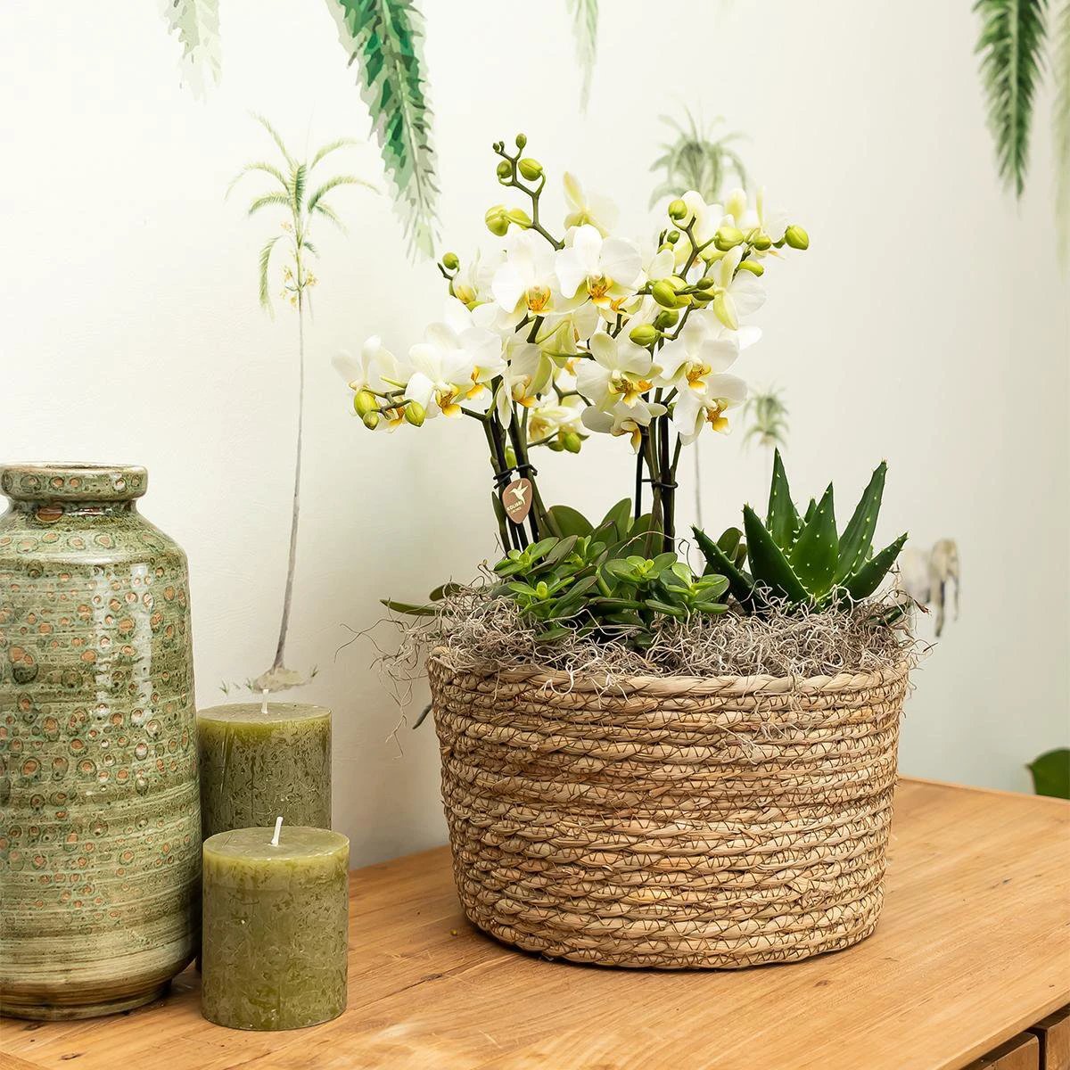 Hummingbird Home | Reed Basket flower bowl - Wicker woven decorative bowl - diameter Ø30cm by Kolibri Company