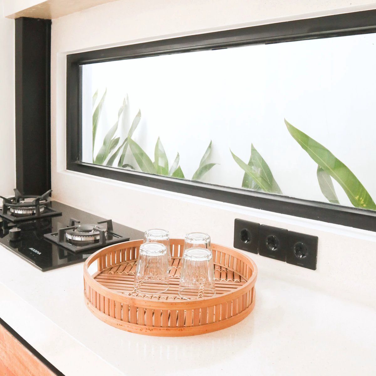 Decorative Bamboo Tray Serving Tray Round Ø 40 cm SENAYAN by Soeji