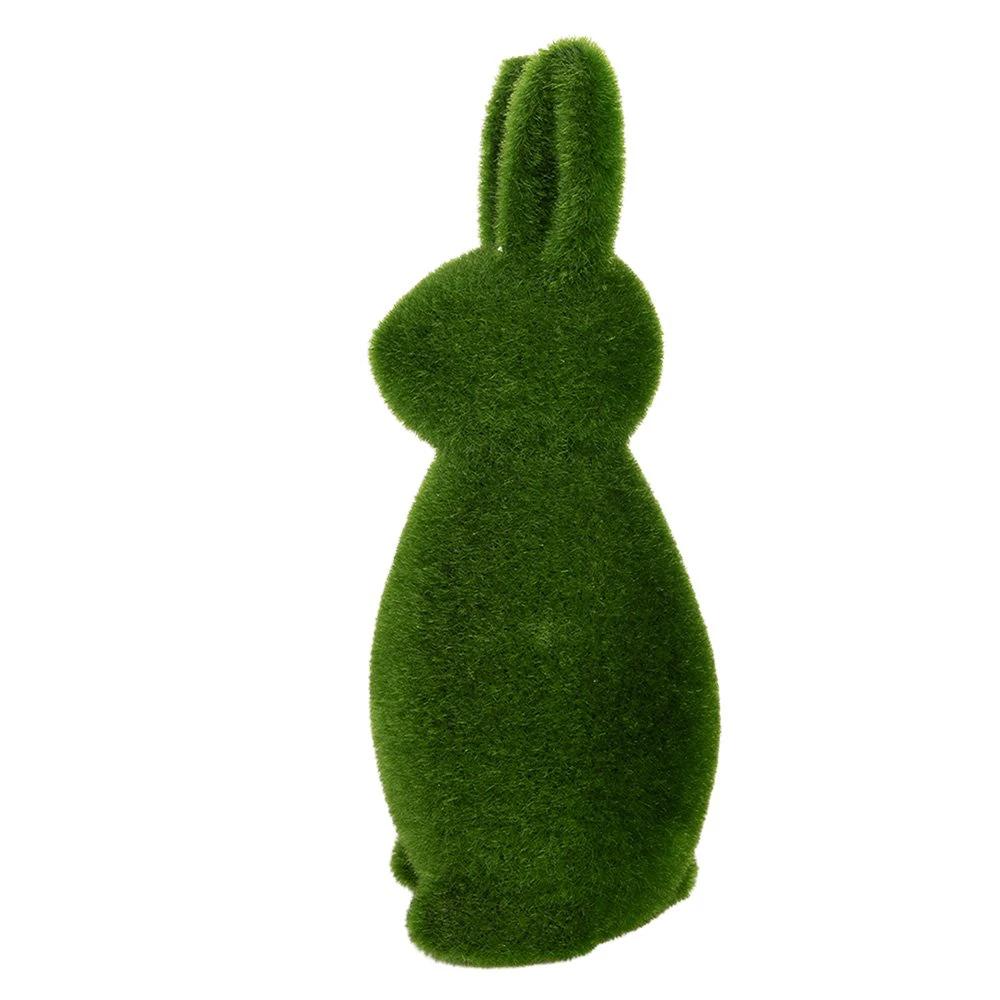 Decoration Statue Rabbit Ø 10x25 cm Green Plastic by Clayre & Eef.