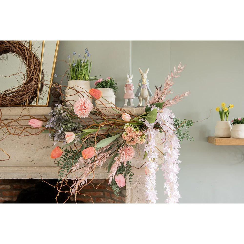 Kunstblume 31 cm rosa aus Kunststoff von Clayre & Eef.