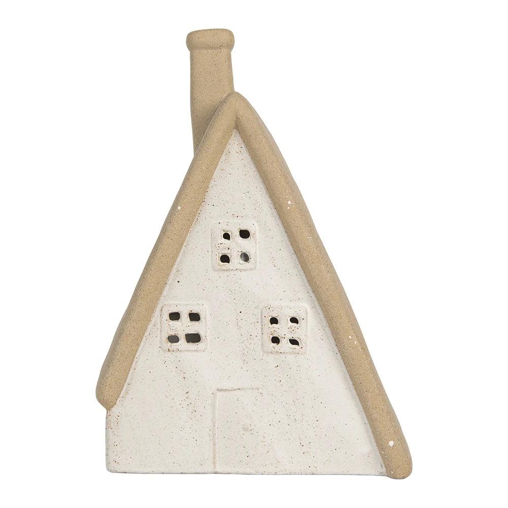 Decoration house with LED 9x7x13 cm beige ceramics by Clayre & Eef.
