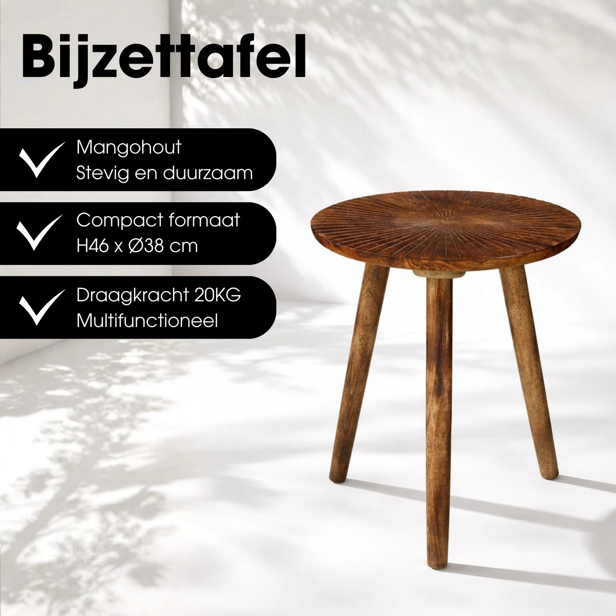 Side table Pomante Dark brown by Mica Decorations