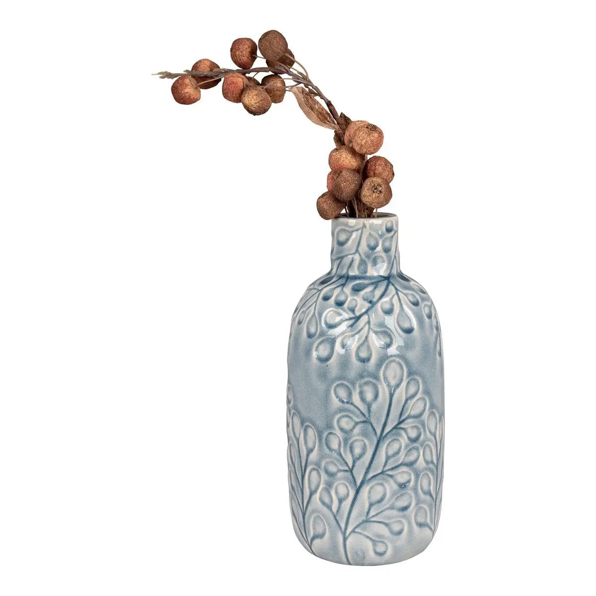 Vase - Blue, Ceramic, 12x26cm by EMIRELLE