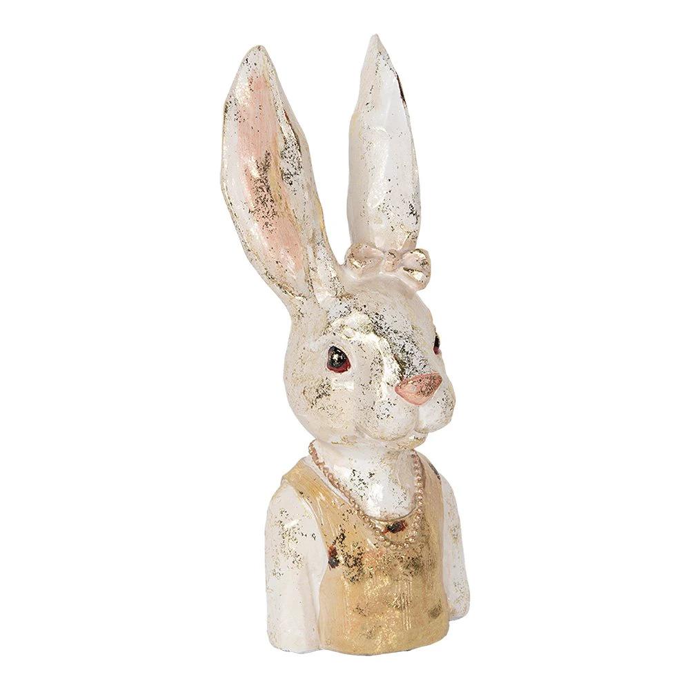 Decoration image rabbit 29 cm white plastic by Clayre & Eef.