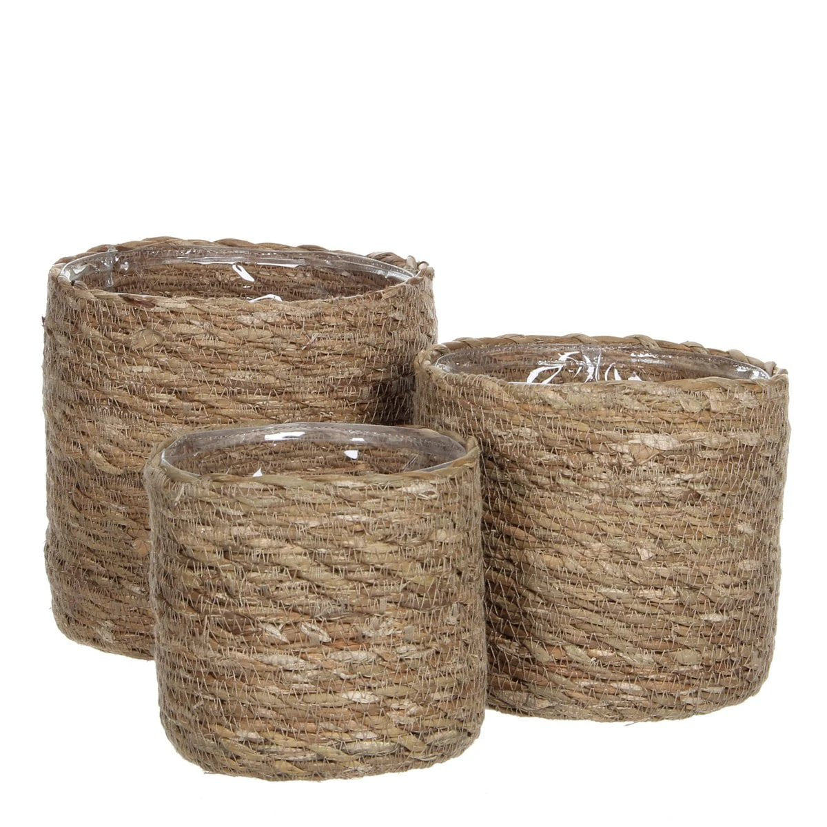 Plant basket set Atlantic Light brown by Mica Decorations