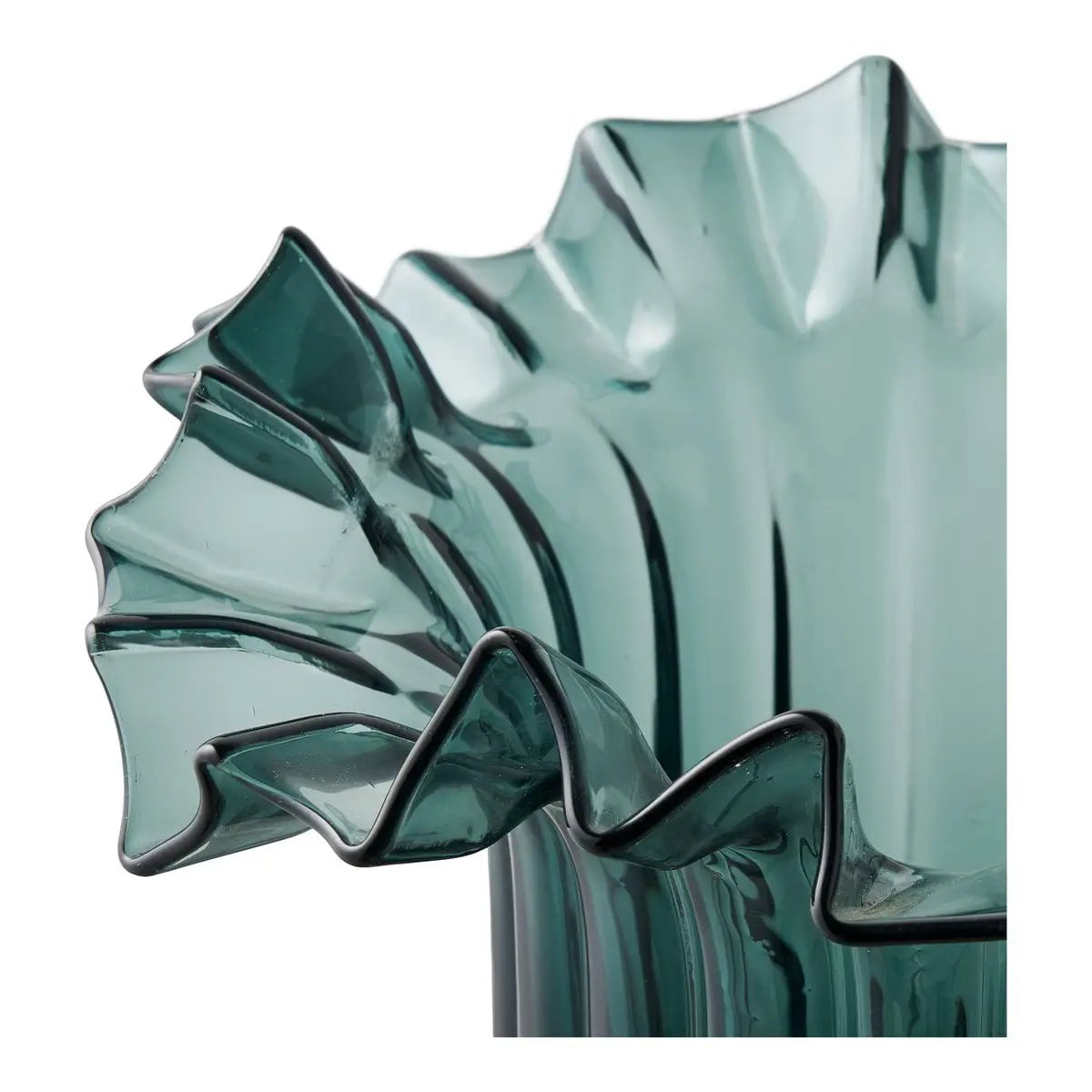 Vase, mouth blown glass, dark green, 25x30 cm by EMIRELLE