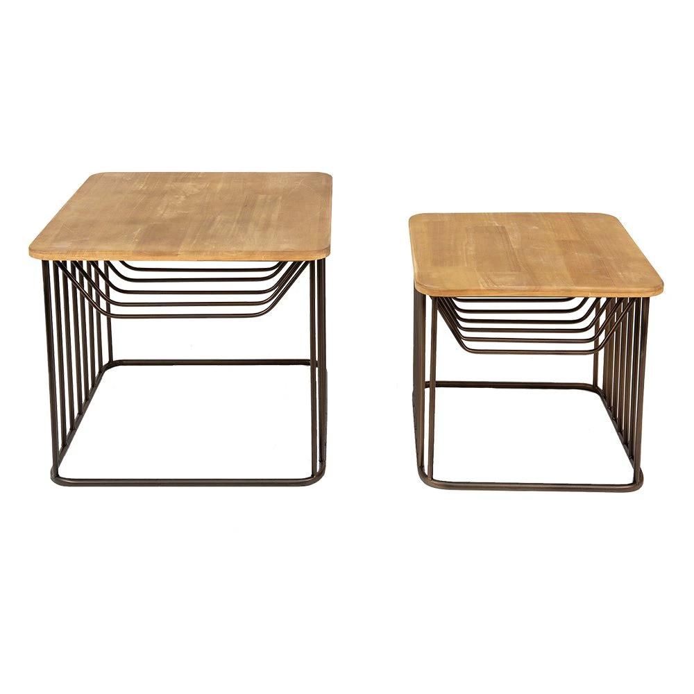 Side table (set of 2) 53x53x44 / 42x42x38 cm by Clayre & Eef.