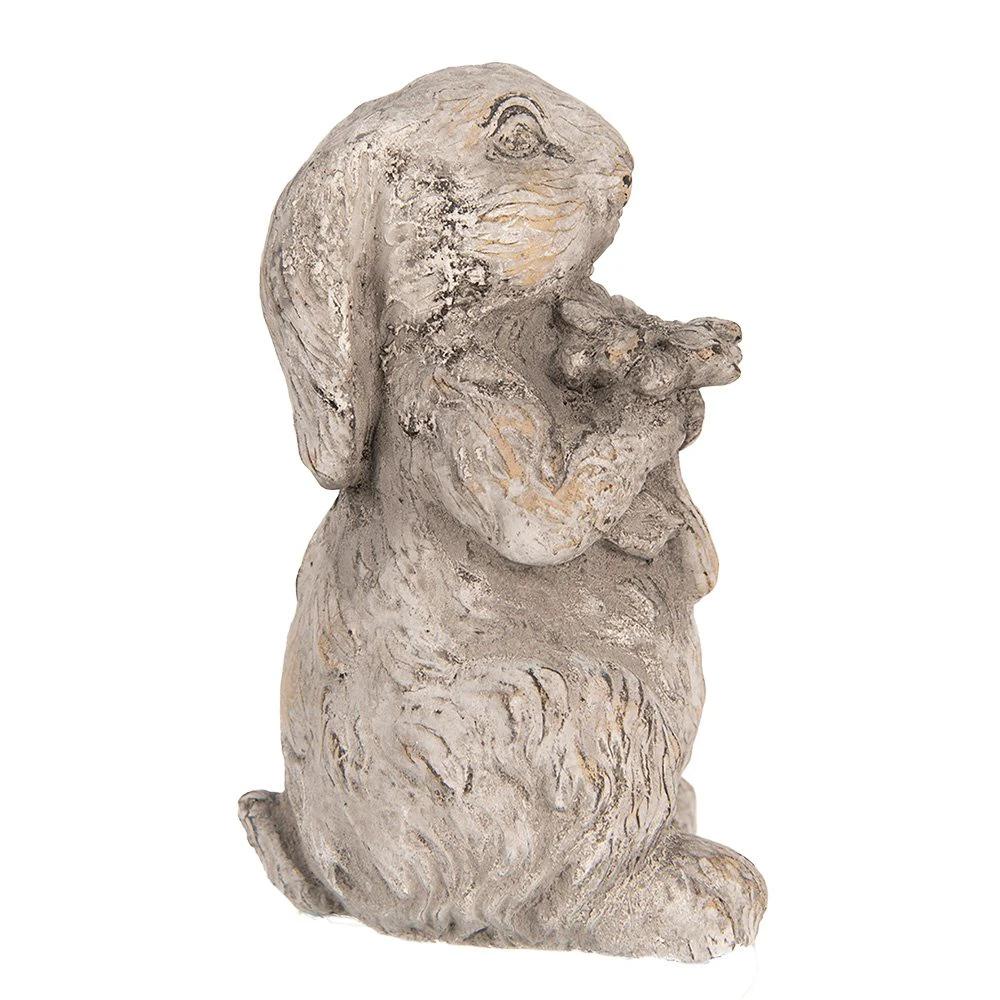 Decoration image rabbit 15 cm gray stone by Clayre & Eef.