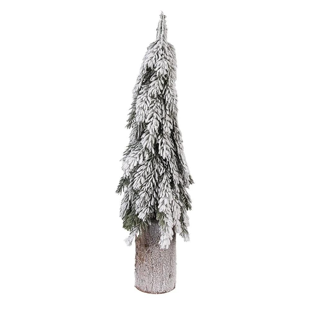 Mini Artificial Christmas Tree Ø 18x57 cm Green Plastic by Clayre & Eef.