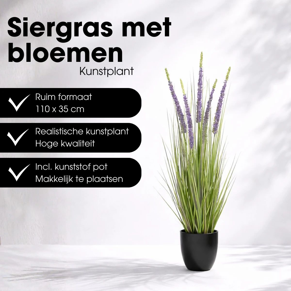 Artificial Plant Ornamental Grass Purple by Mica Decorations