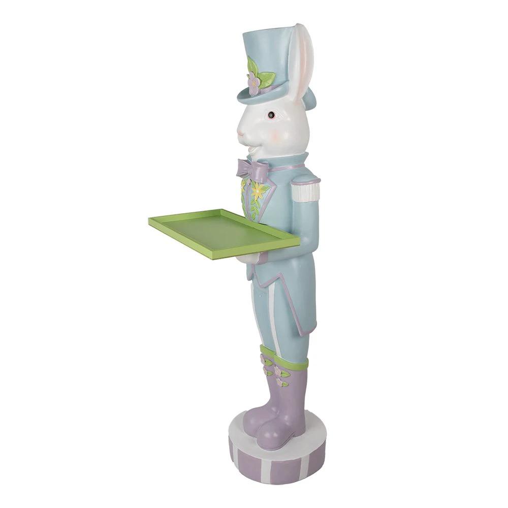 Decoration image rabbit 44x41x123 cm white blue plastic by Clayre & Eef.